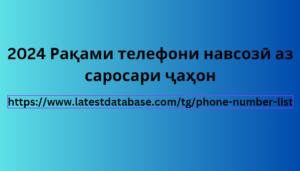 2024 Рақами телефони навсозӣ аз саросари ҷаҳон