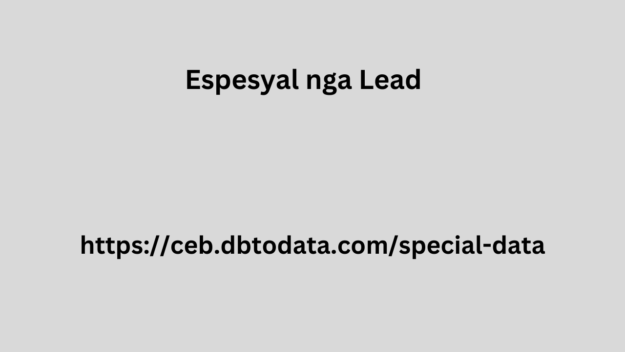  Espesyal nga Lead