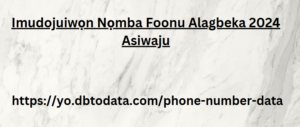 Imudojuiwọn Nọmba Foonu Alagbeka 2024 Asiwaju