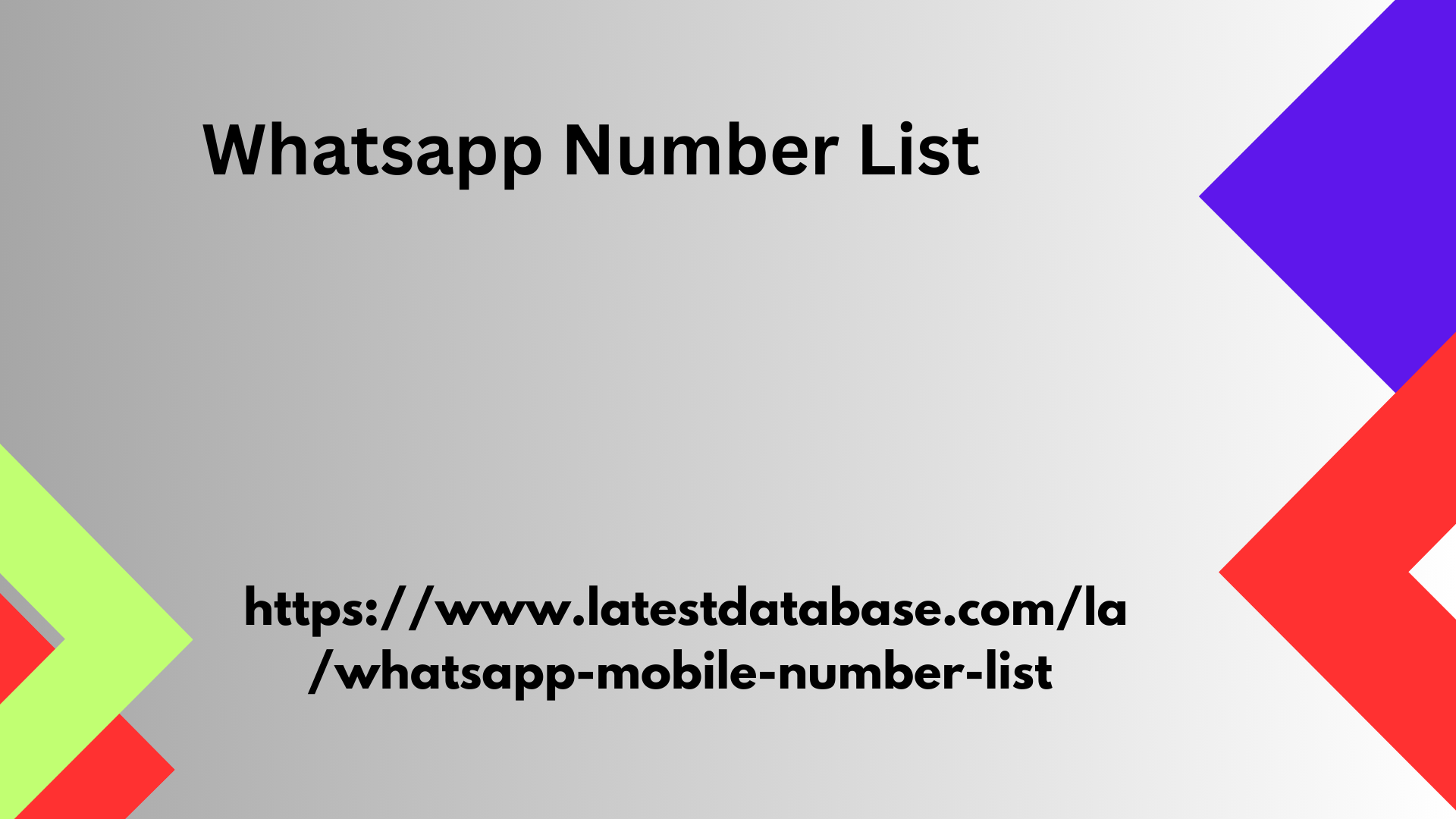 Whatsapp Number List