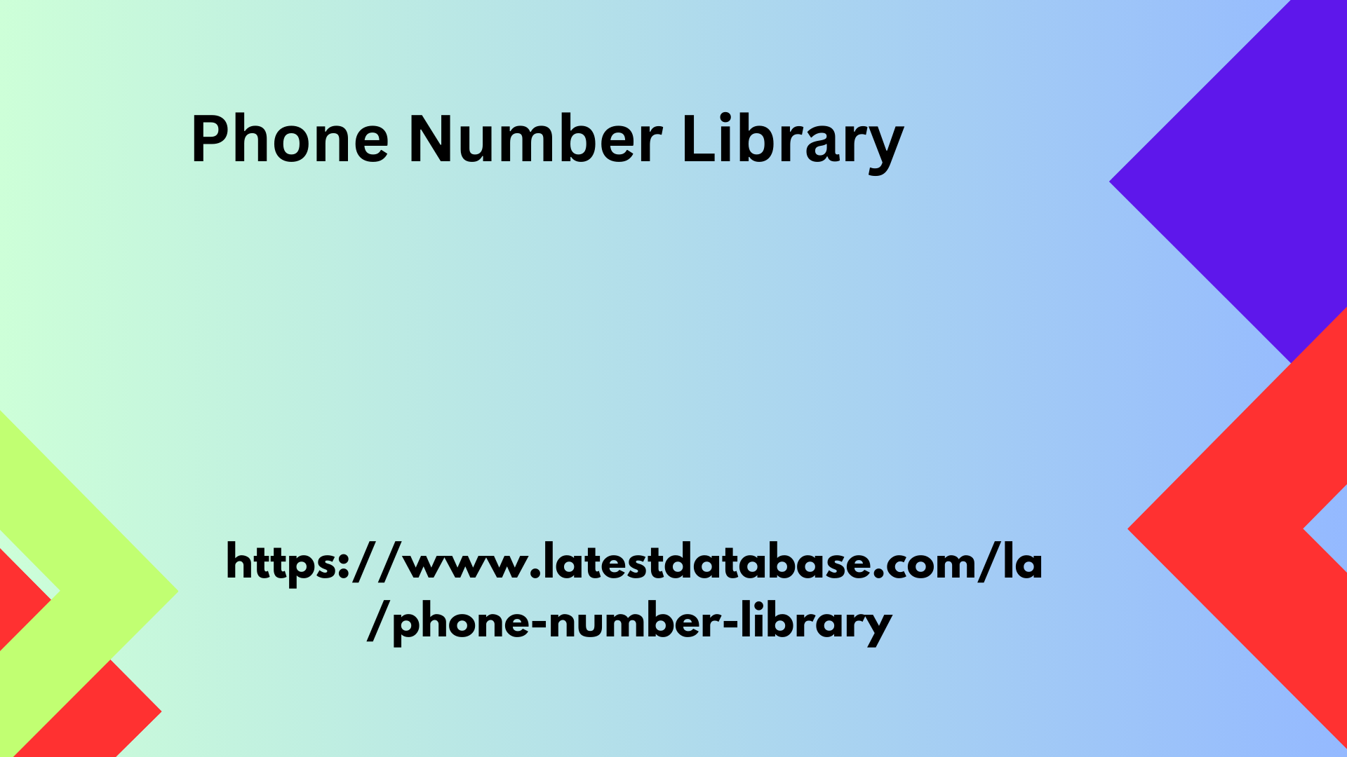 Phone Number Library